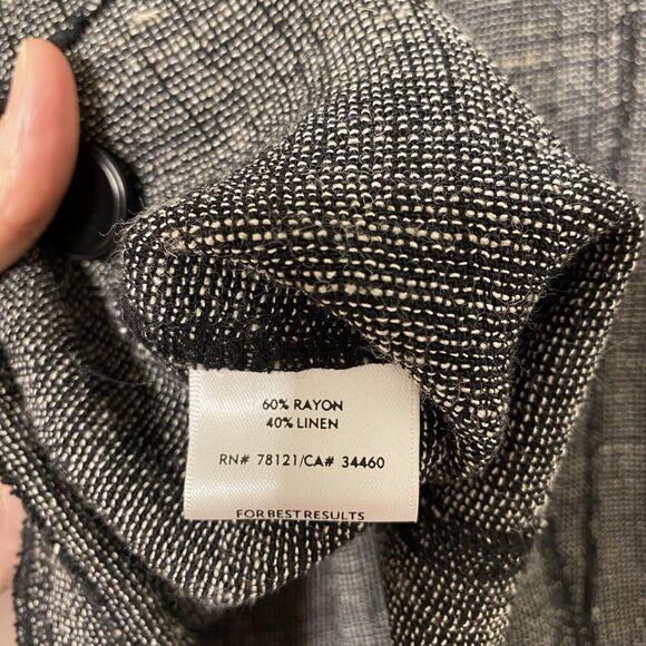 Eileen Fisher Blazer Cardigan XL Linen One Button Relaxed Boho Artsy Coastal - Picture 7 of 7